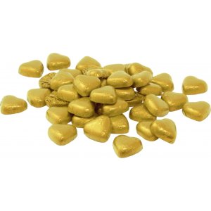 Herz aus Milchschokolade - Folie - Gold - 5 Stk Herz aus Milchschokolade - Folie - Gold - 5 Stk