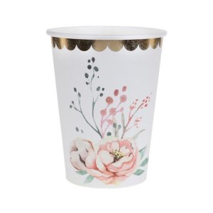 Pappbecher - Rosa Blumen - 10er-Packung Pappbecher - Rosa Blumen - 10er-Packung