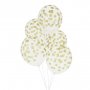 Luftballons - Bedrucktes Konfetti - Gold - 5er-Pack