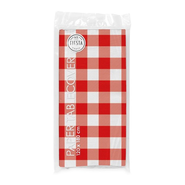 Läufer - Stoff - Rot kariert - 28 cm x 5 m Läufer - Stoff - Rot kariert - 28 cm x 5 m