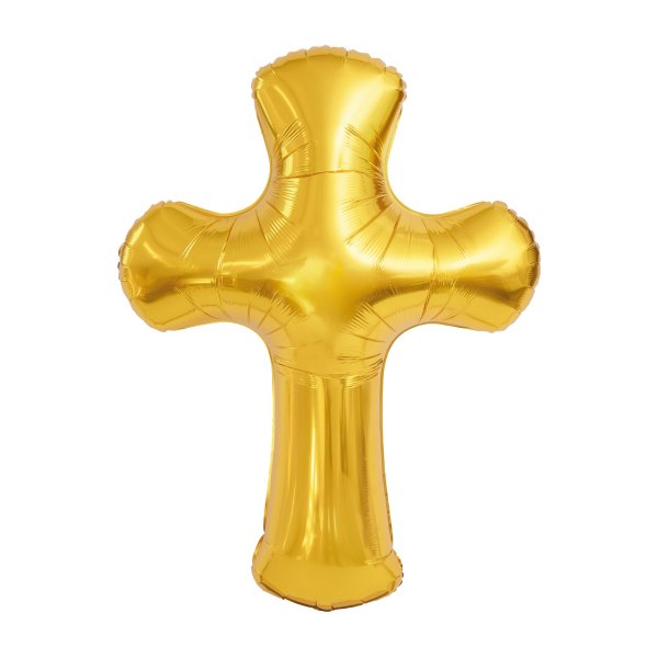 Folienballon - Kreuz - Gold - 85 x 120 cm