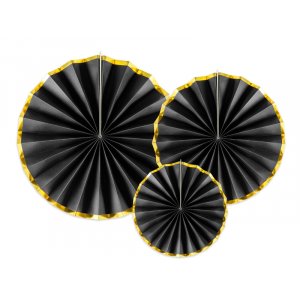 Pin Wheels - Schwarz/Goldrand - 3er-Pack Pin Wheels - Schwarz/Goldrand - 3er-Pack