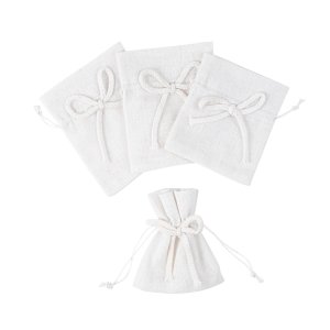 Stoffbeutel mit Schleife - Weiß - 4er-Pack Stoffbeutel mit Schleife - Weiß - 4er-Pack