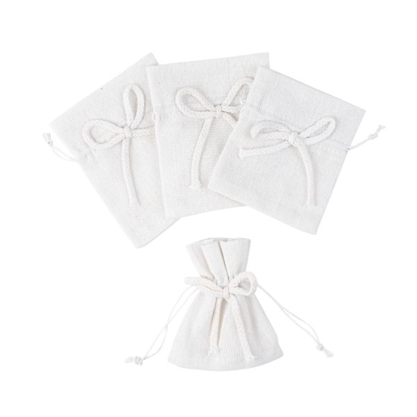 Stoffbeutel mit Schleife - Weiß - 4er-Pack Stoffbeutel mit Schleife - Weiß - 4er-Pack