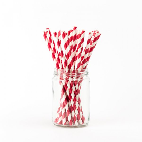 Strohhalme - Gestreift - Rot - 10 Stk Strohhalme - Gestreift - Rot - 10 Stk
