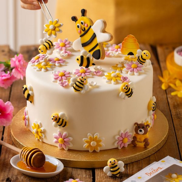 Zuckerdekorationen - Bienen/Honig/Teddybären - Decora - 6 Stück Zuckerdekorationen - Bienen/Honig/Teddybären - Decora - 6 Stück