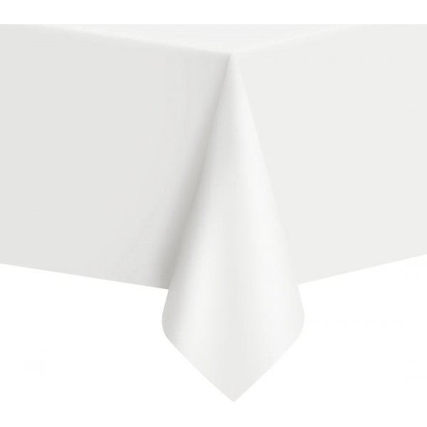 Tischdecke - Kunststoff - Weiß/Transparent - ca. 1,4 x 2,7m Tischdecke - Kunststoff - Weiß/Transparent - ca. 1,4 x 2,7m