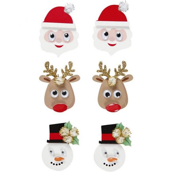 Aufkleber - 3D - Weihnachtsmotiv - 6 Aufkleber