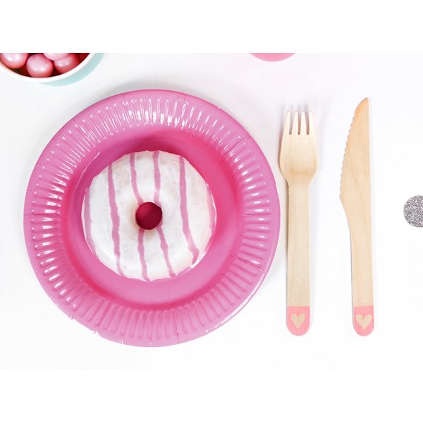 Holzbesteck - Hellrosa - Herzen Holzbesteck - Hellrosa - Herzen