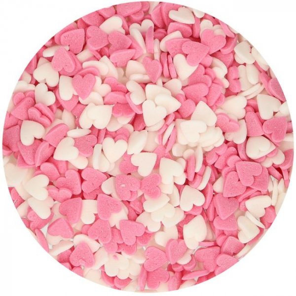 Streusel - Herzen - Rosa/Wei