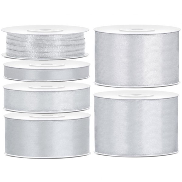 Satinband - Silber - 25 m