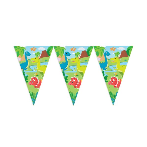 Flaggengirlande - Dinosaurier - 20 x 30 cm Flaggen - 10 m Flaggengirlande - Dinosaurier - 20 x 30 cm Flaggen - 10 m