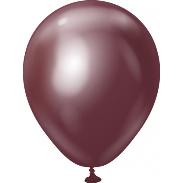 Mini-Luftballons schlicht - Premium 13 cm - Burgunderrot Chrom