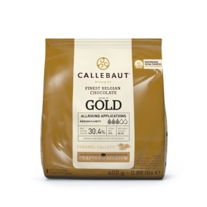 Schokolade - Weiße Schokolade mit Karamellgold - Callebaut - 400 g Schokolade - Weiße Schokolade mit Karamellgold - Callebaut - 400 g