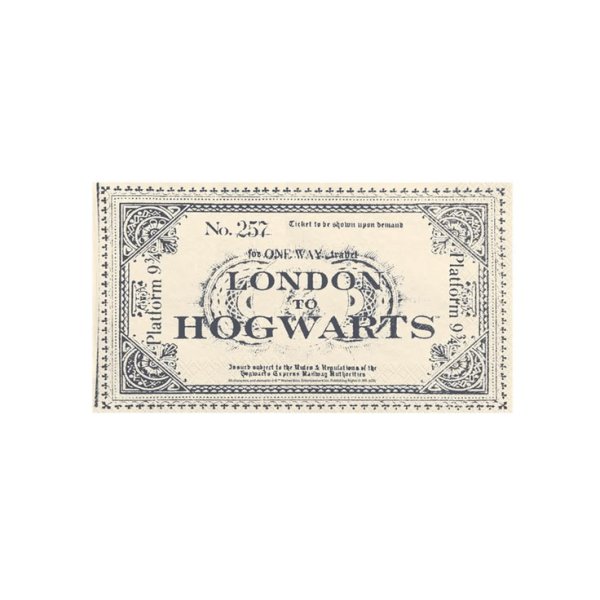 Servietten - Harry Potter - Zugfahrkarte nach Hogwarts - 33 x 40 cm - 20er-Packung Servietten - Harry Potter - Zugfahrkarte nach Hogwarts - 33 x 40 cm - 20er-Packung