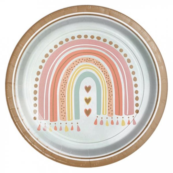 Pappteller - Boho Rainbow - 8er-Pack Pappteller - Boho Rainbow - 8er-Pack