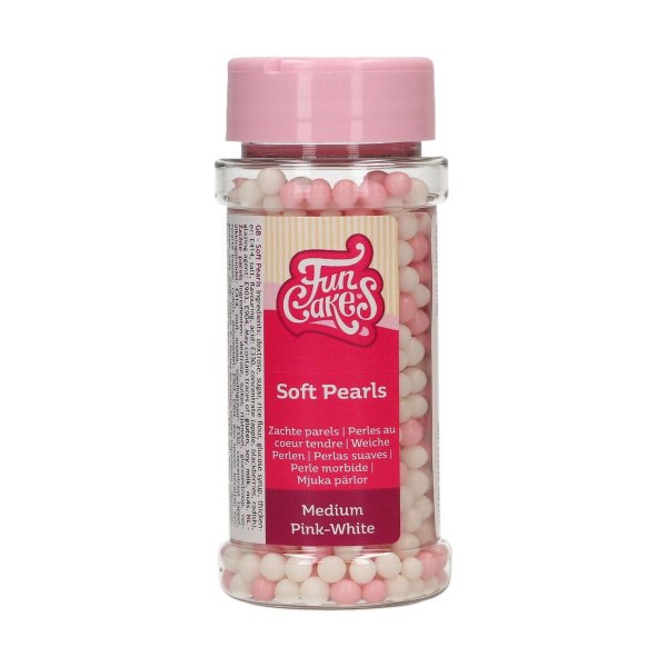 Weiche Zuckerperlen - Rosa/Weiß