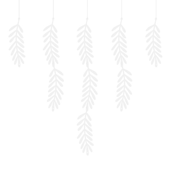 Girlande - Bltter - Wei