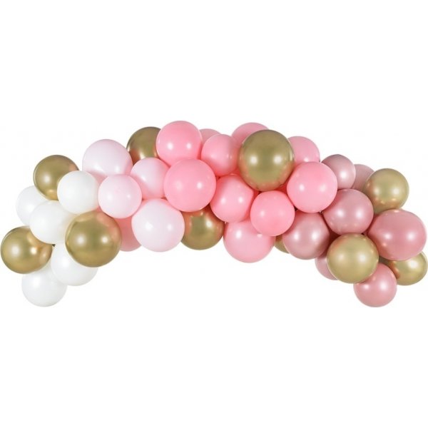 Ballonbogen - 2 m - Rosa/Gold Ballonbogen - 2 m - Rosa/Gold