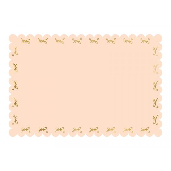 Tischdecke - Papier - Rosa mit goldenen Rosetten - 180 x 120 cm