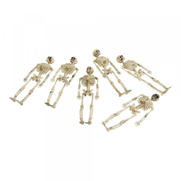 Dekoratives Skelett - Halloween - 15 cm - 6er-Pack Dekoratives Skelett - Halloween - 15 cm - 6er-Pack