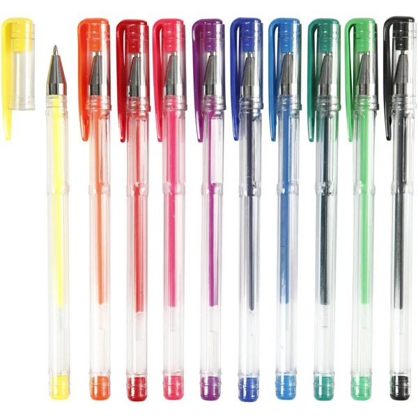 Gel-Kugelschreiber - 10er-Pack - verschiedene Farben