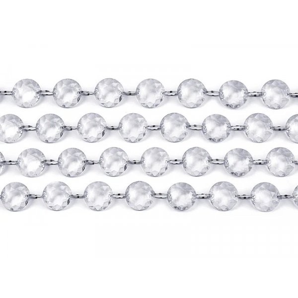 Kristallgirlande - Farblos - 1 Meter - Kugeln 18 mm