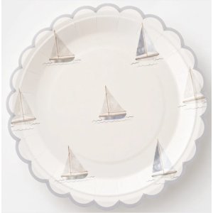 Pappteller - Segelmotiv - 23 cm - Lavendelblau - 8er-Pack Pappteller - Segelmotiv - 23 cm - Lavendelblau - 8er-Pack