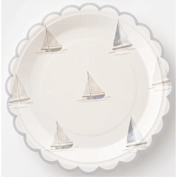 Pappteller - Segelmotiv - 23 cm - Lavendelblau - 8er-Pack Pappteller - Segelmotiv - 23 cm - Lavendelblau - 8er-Pack