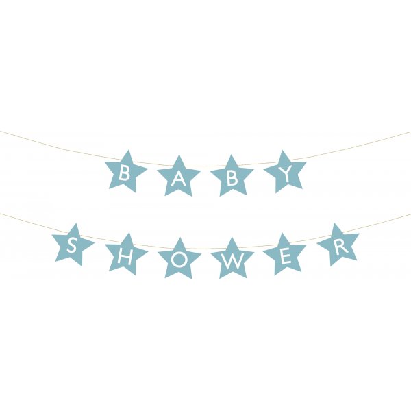 Girlande - Sterne - Babyparty - Hellblau