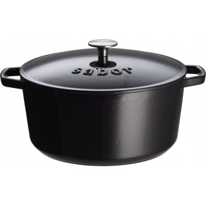 Gusseiserner Schmortopf - 4,4 Liter - Schwarz - Sabor Gusseiserner Schmortopf - 4,4 Liter - Schwarz - Sabor