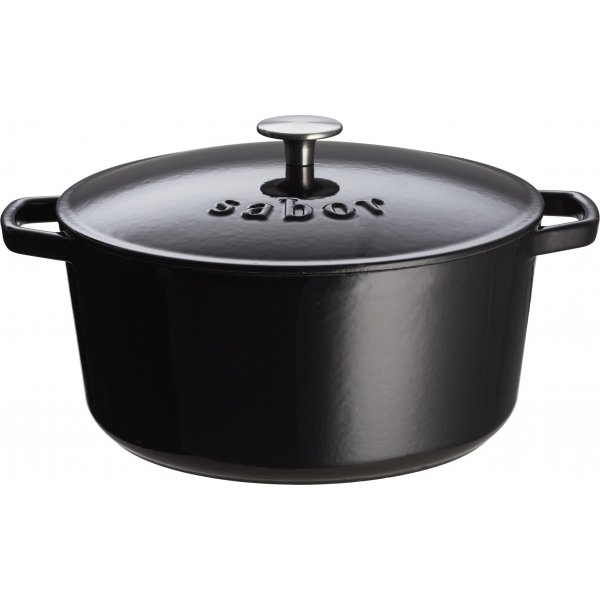 Gusseiserner Schmortopf - 4,4 Liter - Schwarz - Sabor Gusseiserner Schmortopf - 4,4 Liter - Schwarz - Sabor