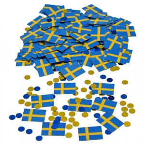 Konfetti - Punkte - schwedische Flagge Konfetti - Punkte - schwedische Flagge