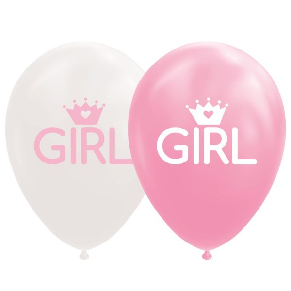 Luftballons - Tochter - Babyrosa/Wei� - 30 cm - 8er-Pack