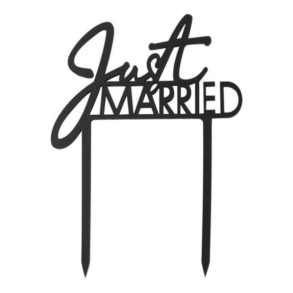 Cake Topper - Just Married - Zeitgenössische Hochzeit Cake Topper - Just Married - Zeitgenössische Hochzeit
