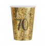 Pappbecher 70 Jahre - Funkelndes Gold - 10er-Packung Pappbecher 70 Jahre - Funkelndes Gold - 10er-Packung