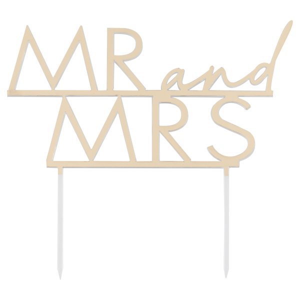 Tortenaufsatz - Gold - Mr. & Mrs. - Acryl