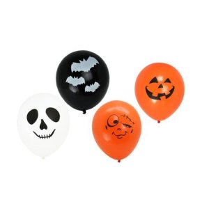 Ballonstrauß - Halloween - Schwarz/Orange/Weiß - 8 Stück Ballonstrauß - Halloween - Schwarz/Orange/Weiß - 8 Stück