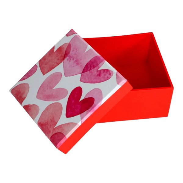 Geschenkbox - Valentinstag - Rosa/Rot - 10 x 10 cm Geschenkbox - Valentinstag - Rosa/Rot - 10 x 10 cm
