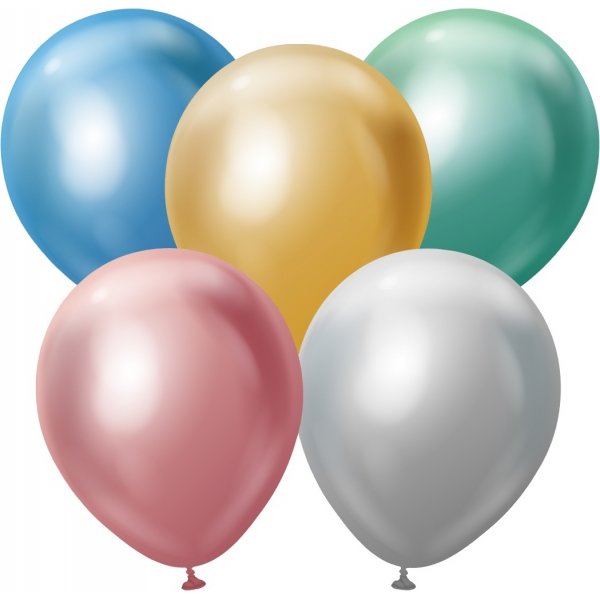 Luftballons einfarbig - Premium 30 cm - Mix Chrome