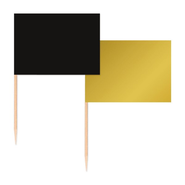 Party Picks - Schwarz & Gold - 50er-Packung Party Picks - Schwarz & Gold - 50er-Packung