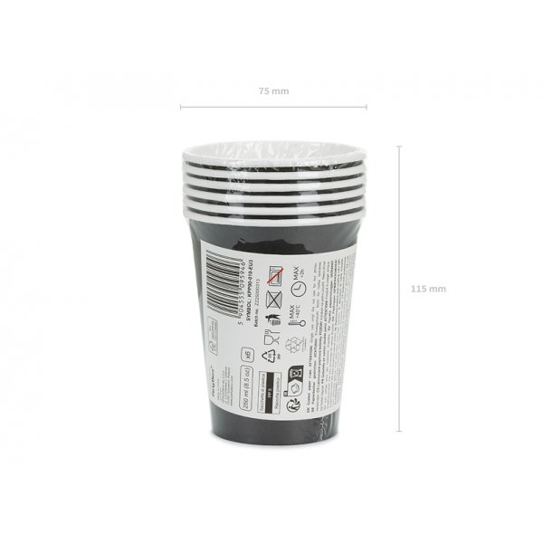 Pappbecher - Schwarz - 250 ml Pappbecher - Schwarz - 250 ml