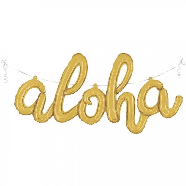 Buchstabenballon - Aloha - Gold