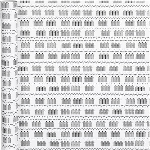 Geschenkpapier - Haus - Schwarz/Wei