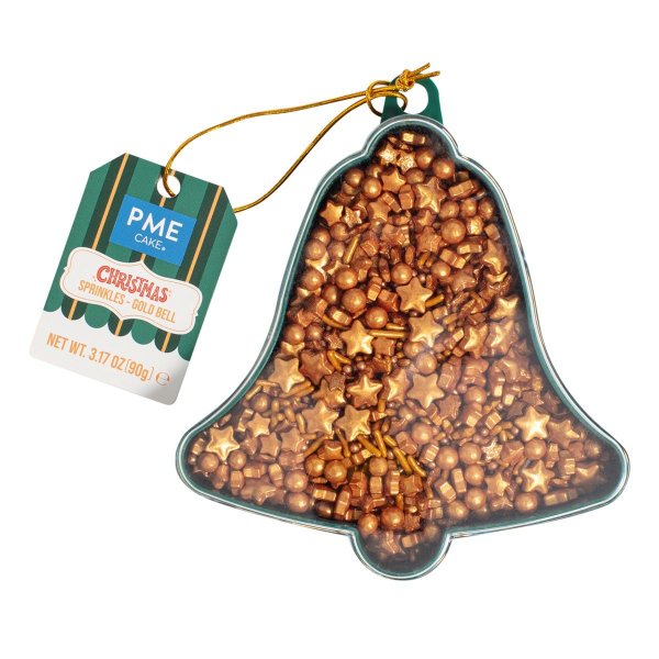 Streusel - Weihnachten - Gold - Sterne usw. - 90 g - PME Streusel - Weihnachten - Gold - Sterne usw. - 90 g - PME