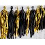 Quastengirlande - Schwarz/Goldmetallic