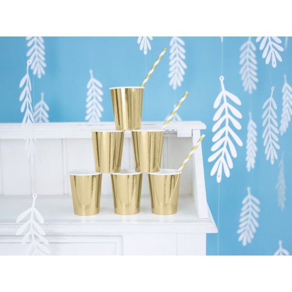 Pappbecher - Metallic - Gold - 6er-Pack