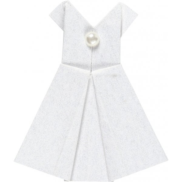 Aufkleber - wei - Kleid - Gre 35x31 mm - 6 Stk