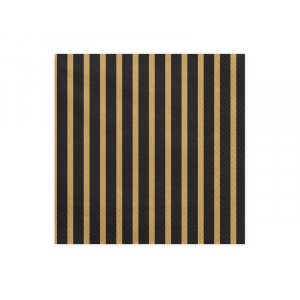 Servietten - Streifen - Schwarz/Gold - 33x33 cm Servietten - Streifen - Schwarz/Gold - 33x33 cm