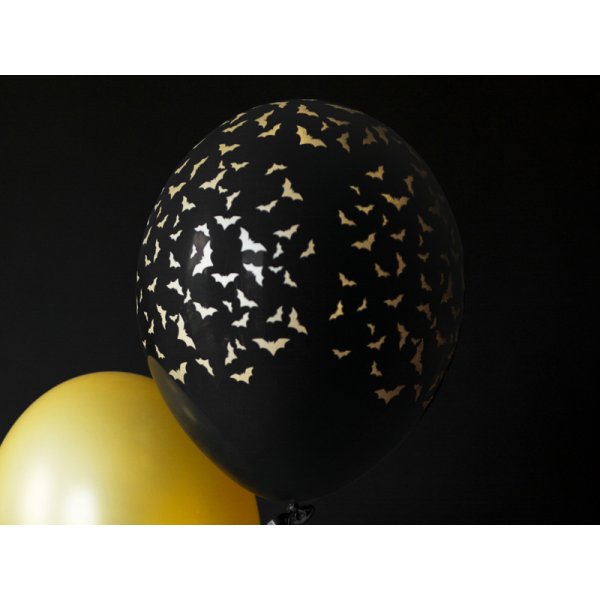 Luftballons - Fledermuse/Gold - 6er-Pack
